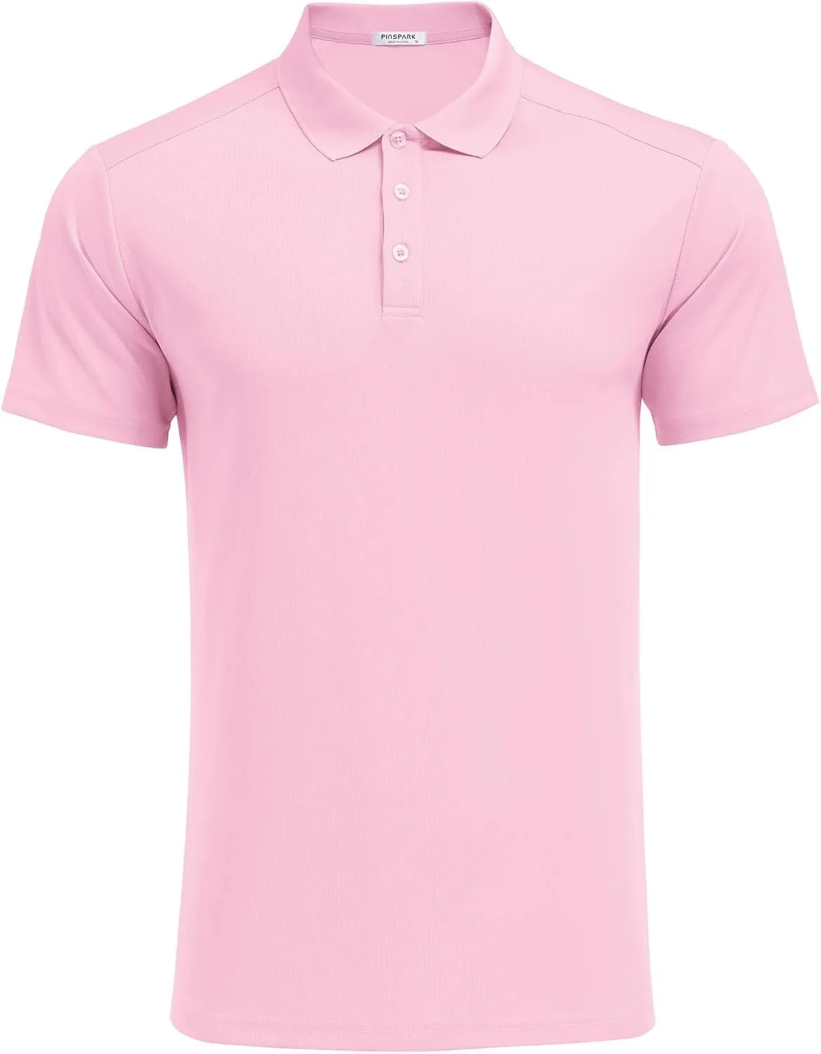 PINSPARK Golf Polo Shirts for Men Quick Dry Short Sleeve Collared Shirt Slim Fit Casual Solid Stylish Polos Shirt