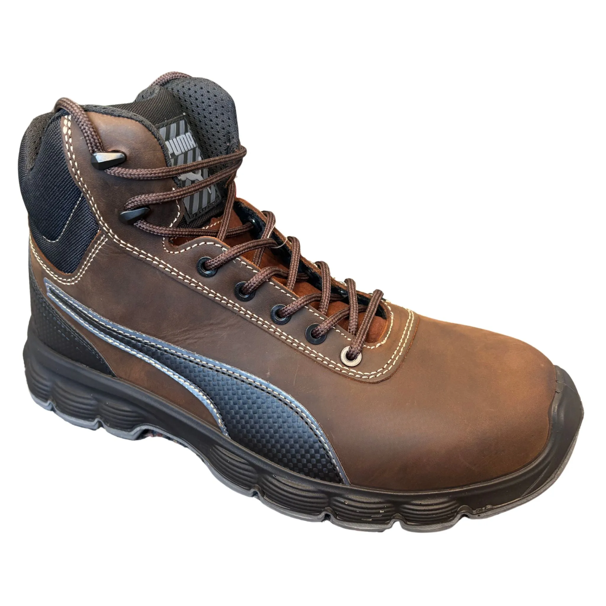 Puma Men's 630125 Condor Brown Mid Water Resistant Safety Toe Metal Free Work Boots