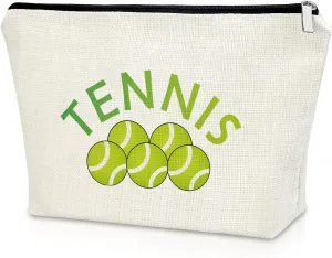 Sazuwu Tennis Gifts for Girls Makeup Bag Tennis Lovers Gifts for Her Birthday Gifts for Tennis Players Cosmetic Bag Tennis Team Captain Gifts Tennis Graduation Gifts Tennis Themed Party Gifts