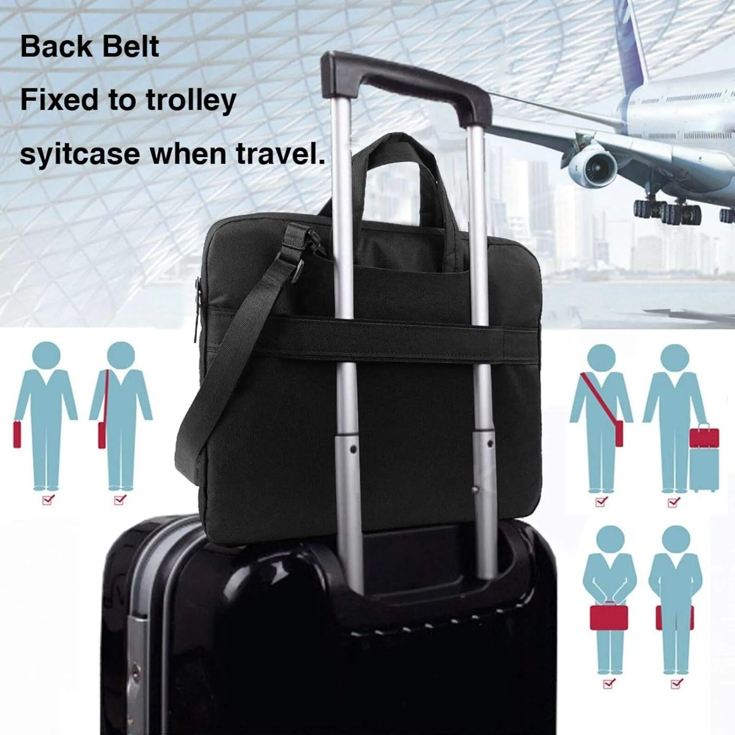 Serene Coastal Laptop Shoulder Bag Portable Laptop Bag Laptop Case Crossbody Briefcase w/Strap Handle