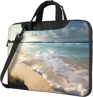 Serene Coastal Laptop Shoulder Bag Portable Laptop Bag Laptop Case Crossbody Briefcase w/Strap Handle