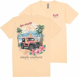 Simply Southern Live Simply - Beach - Dogs - Surf - Off Road Vehicle - Palm Trees- Adult T-Shirt