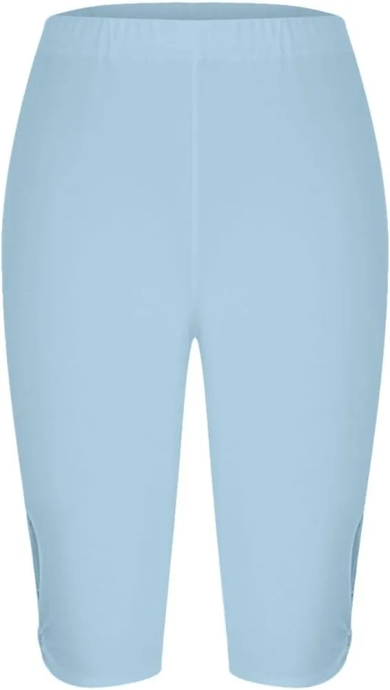 Sports Yoga Shorts for Women High-Waisted Solid Slim Fit Five-Point with Side Button Stylish Summer Casual Bottoms