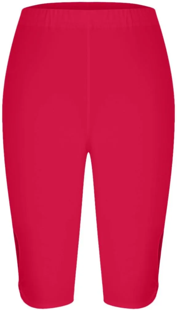 Sports Yoga Shorts for Women High-Waisted Solid Slim Fit Five-Point with Side Button Stylish Summer Casual Bottoms