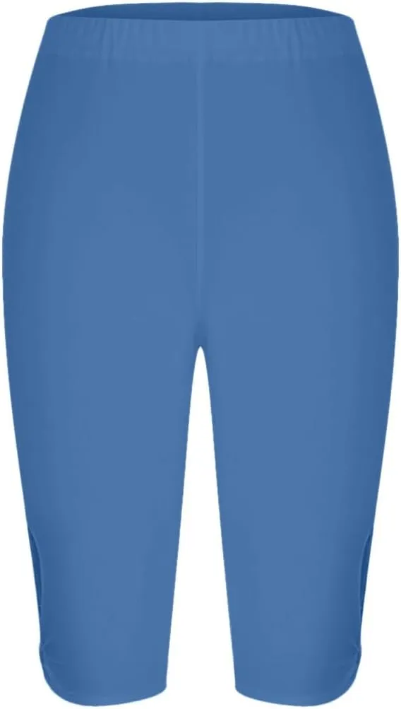 Sports Yoga Shorts for Women High-Waisted Solid Slim Fit Five-Point with Side Button Stylish Summer Casual Bottoms