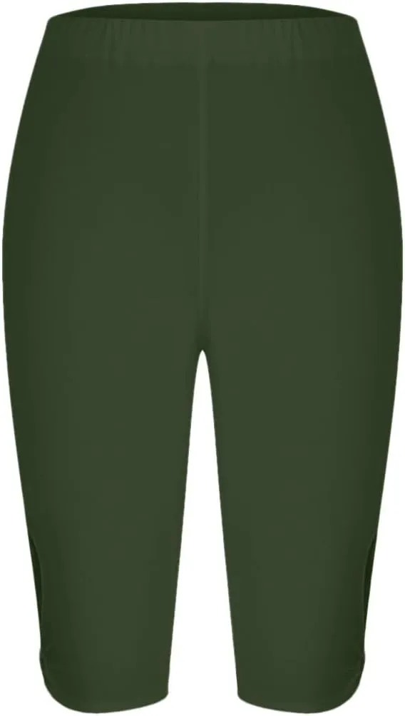 Sports Yoga Shorts for Women High-Waisted Solid Slim Fit Five-Point with Side Button Stylish Summer Casual Bottoms