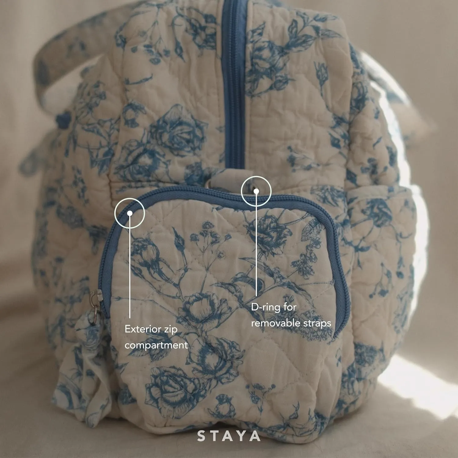 Staya Quilted Duffle Bag - Perfect Travel Companion, Quilted Weekender Bag for Women, (Coastal Grandma)