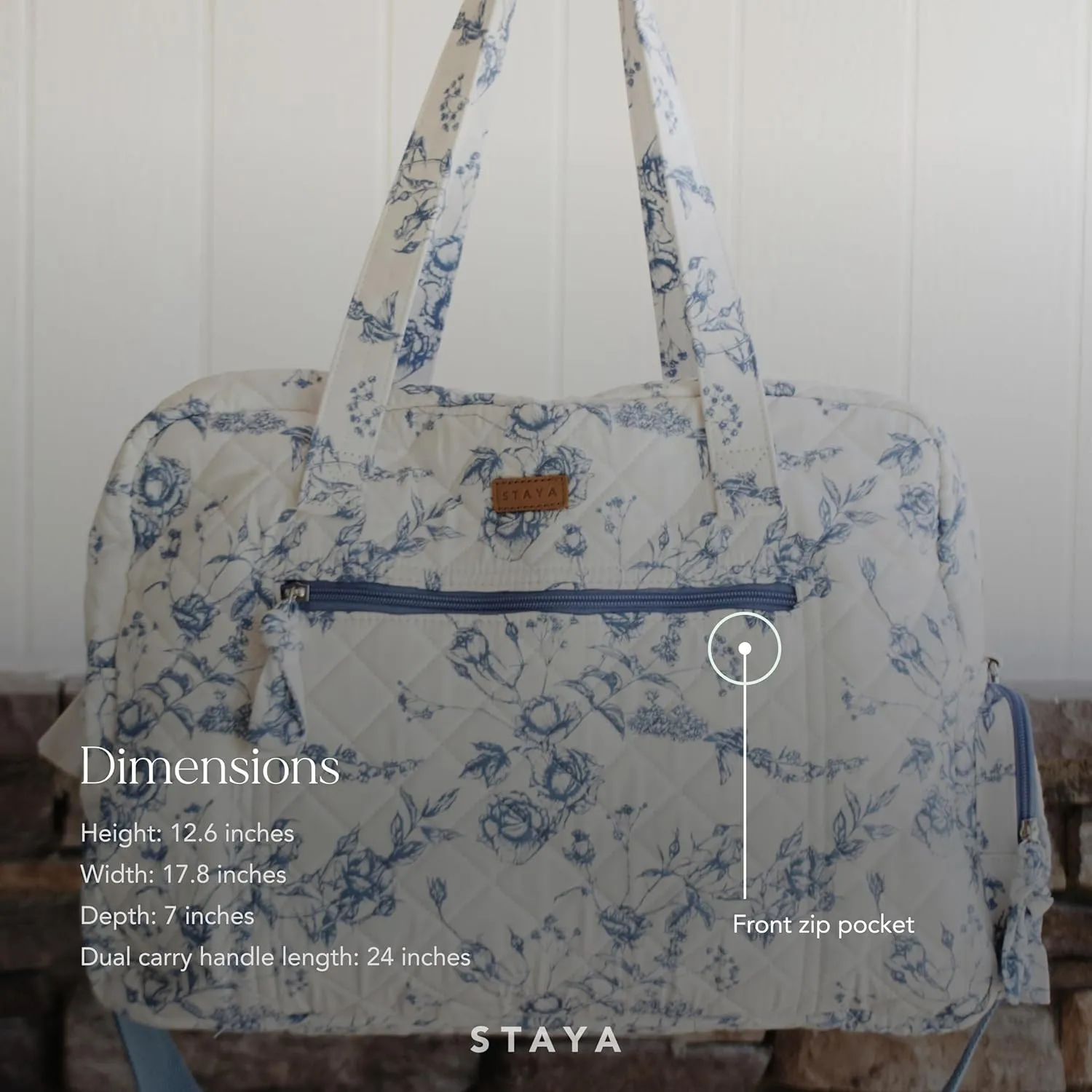 Staya Quilted Duffle Bag - Perfect Travel Companion, Quilted Weekender Bag for Women, (Coastal Grandma)