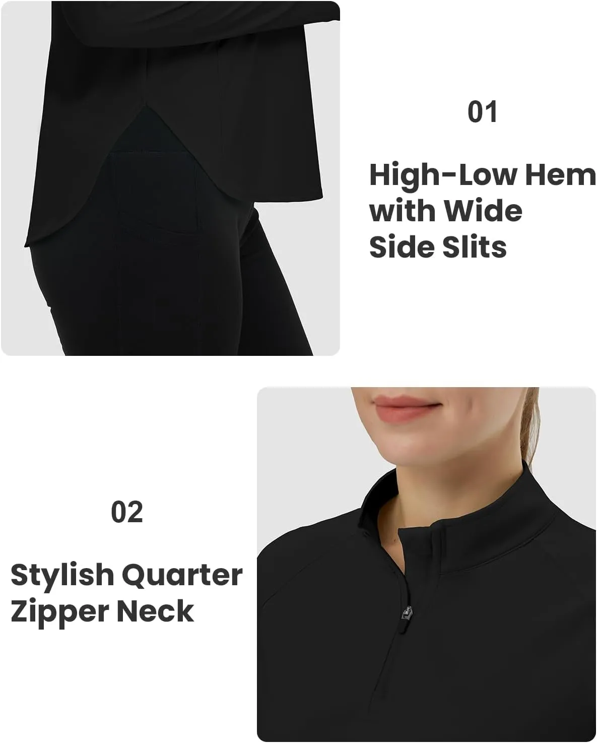 TBMPOY Women's Sun Shirt 1/4 Zipper Long Sleeve UPF 50  Sun Protection Clothing UV SPF Hiking Outdoor