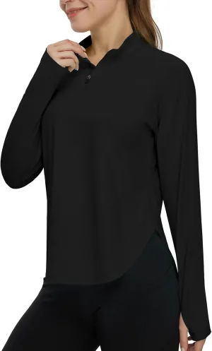 TBMPOY Women's Sun Shirt 1/4 Zipper Long Sleeve UPF 50  Sun Protection Clothing UV SPF Hiking Outdoor