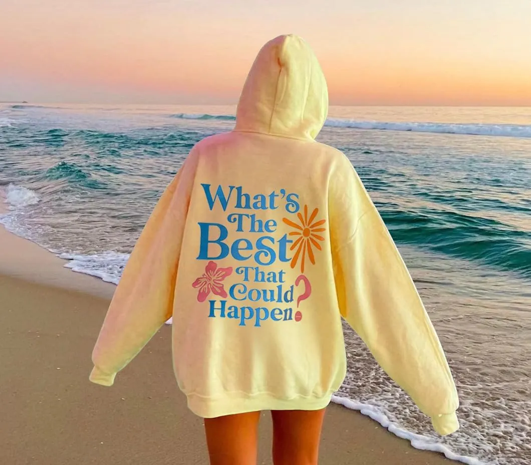 Teen Girls Oversized Graphic Hoodies Long Sleeve Embroidery Flower Sweatshirt Top Y2K Cute Pullover Coastal Hooded