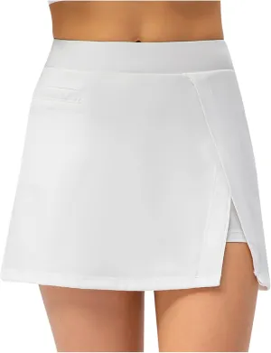 Tennis Skirt with Shorts for Women Sports Lightweight Athletic Skirts Solid Color Golf Sports Skirt Indoor & Outdoor