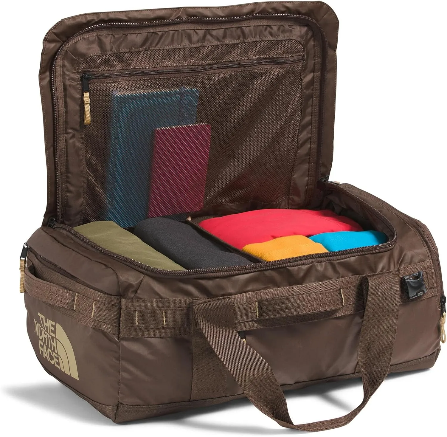 THE NORTH FACE Base Camp Voyager Duffel42L - PFAS Free, Smokey Brown/Khaki Stone, One Size