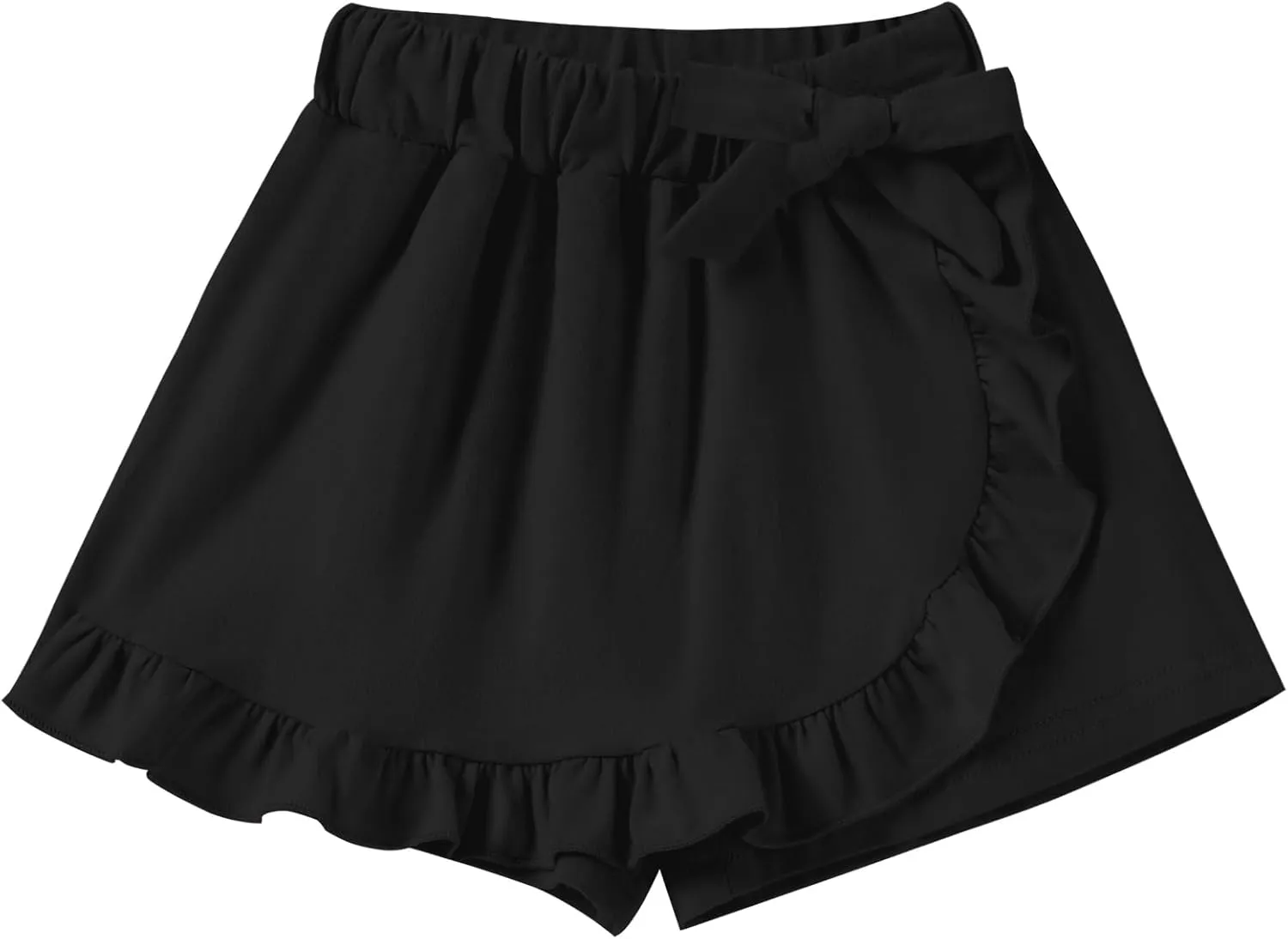 Toddler Baby Girls Skorts Skirt Little Girls Ruffle Flying Skirts Front Hem Solid Casual Stretch Skort for Baby Girls