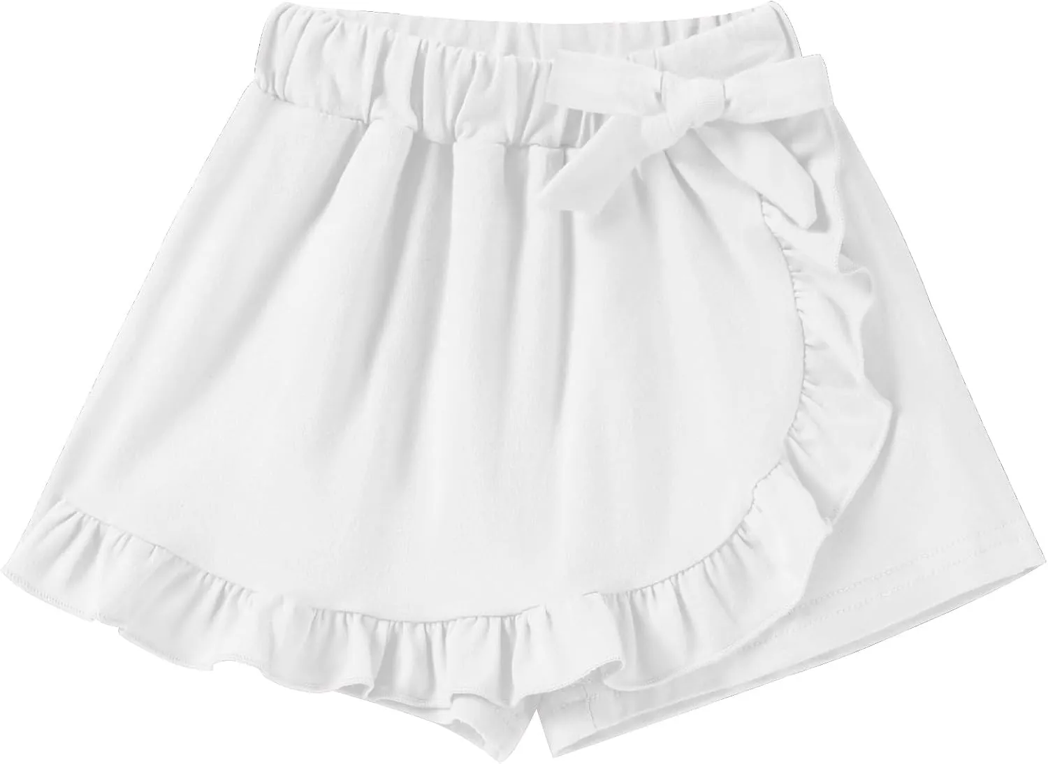 Toddler Baby Girls Skorts Skirt Little Girls Ruffle Flying Skirts Front Hem Solid Casual Stretch Skort for Baby Girls