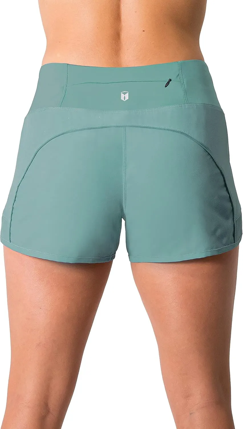 Tough Mode Womens 3" Lightweight Running WOD Volleyball Shorts Workout Mesh Liner Zip Pocket