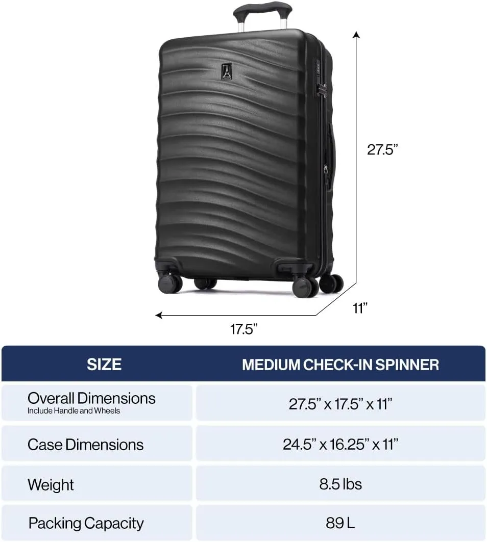 Travelpro Maxlite Air V2 Hardside Expandable Checked Luggage, 8 Spinner Wheels, Lightweight Hard Shell Suitcase, TSA lock, Ensign Blue, Checked Medium 25-Inch