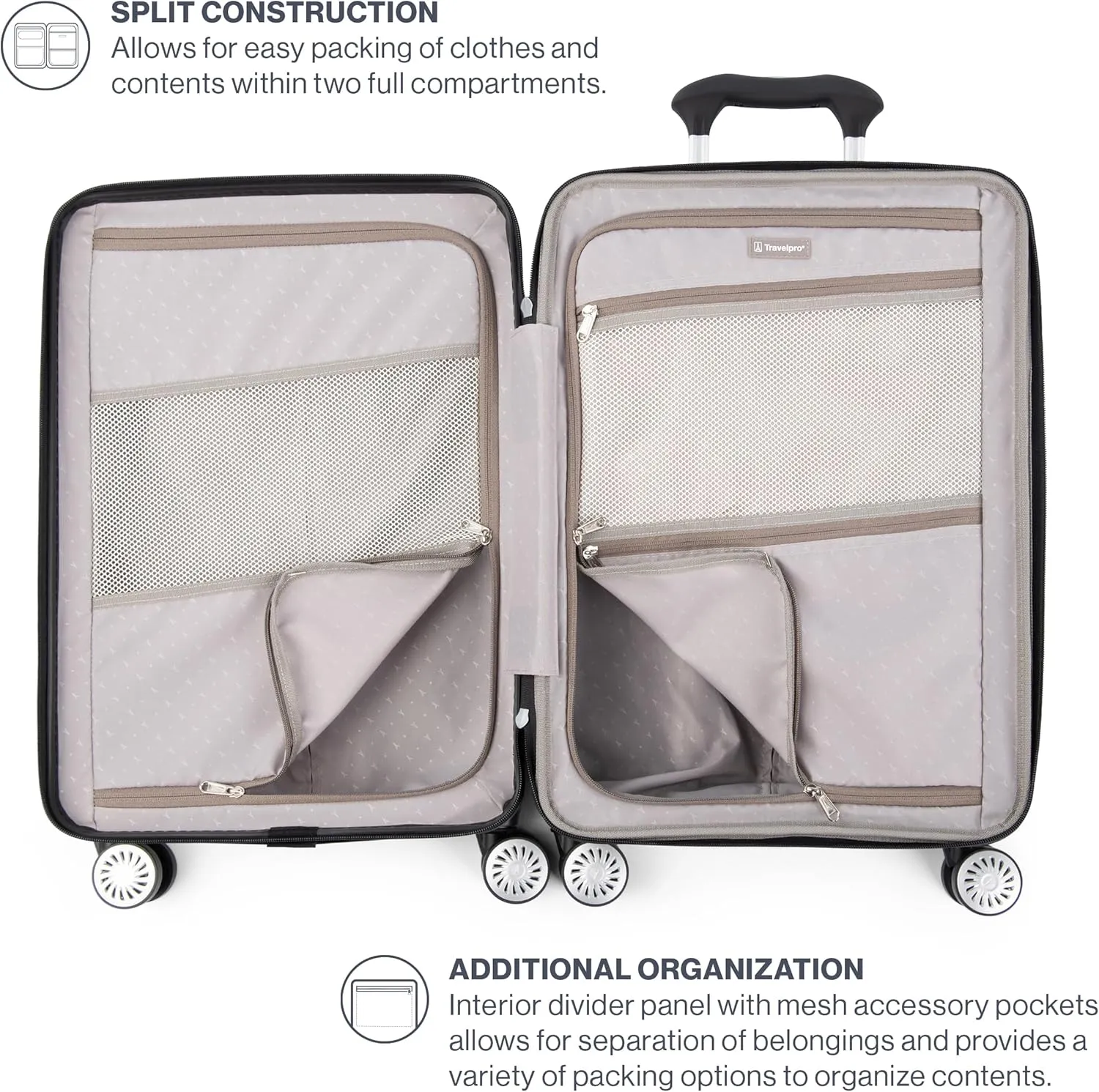 Travelpro Pathways 3 Hardside Expandable Luggage, 8 Spinner Wheels, Lightweight Hard Shell Suitcase, Checked Medium 25 Inch, Persian Violet