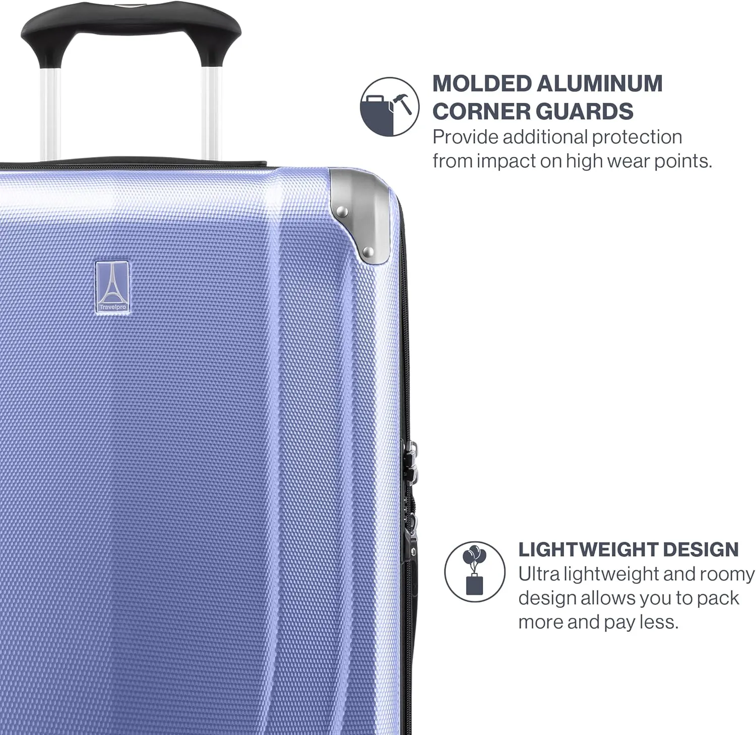 Travelpro Pathways 3 Hardside Expandable Luggage, 8 Spinner Wheels, Lightweight Hard Shell Suitcase, Checked Medium 25 Inch, Persian Violet