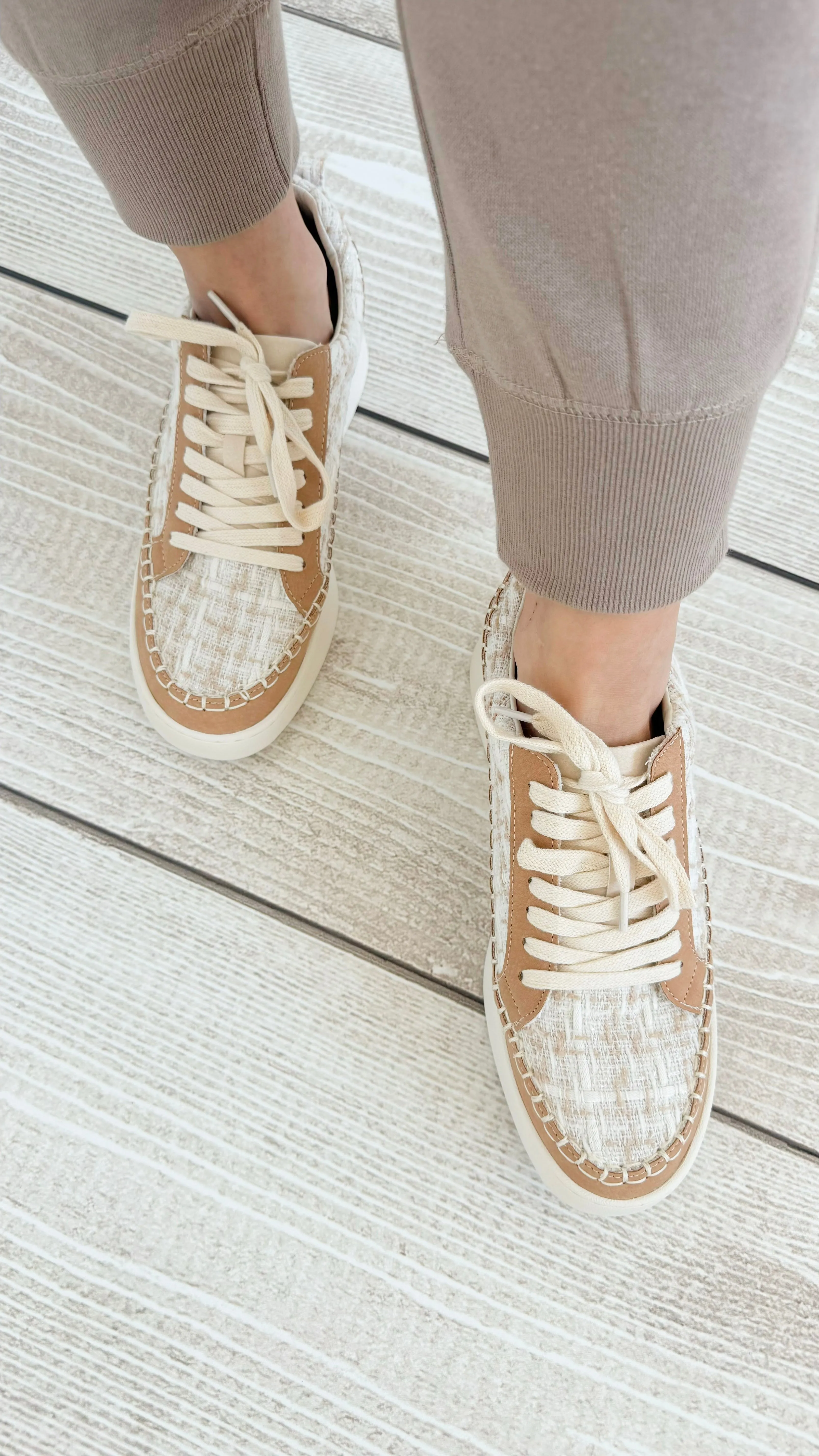 Tweed Luxe Lace-Up Sneakers