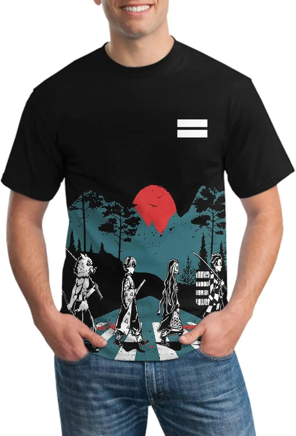 Unisex Anime Shirt Athletic Tops Mens Cartoon Tee Shirts