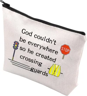 VAMSII Crossing Guard Gifts Lollipop lady Makeup Bag God Couldnt be Everywhere He Created Crossing Guards Zip Bag (Crossing guards)