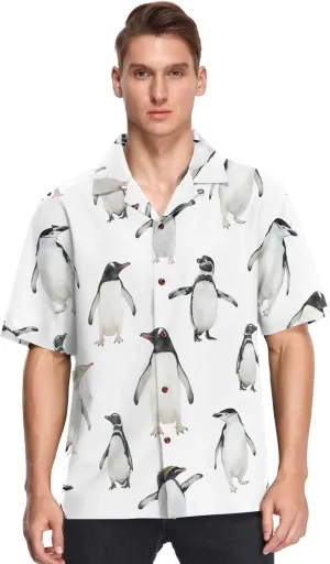 visesunny Stylish Men's Seasonal Hawaiian Print Button Down Short Sleeve Shirt S-XXL
