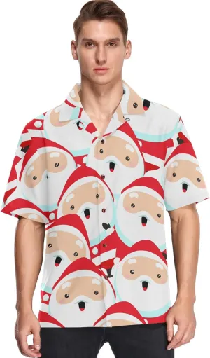 visesunny Stylish Men's Seasonal Hawaiian Print Button Down Short Sleeve Shirt S-XXL