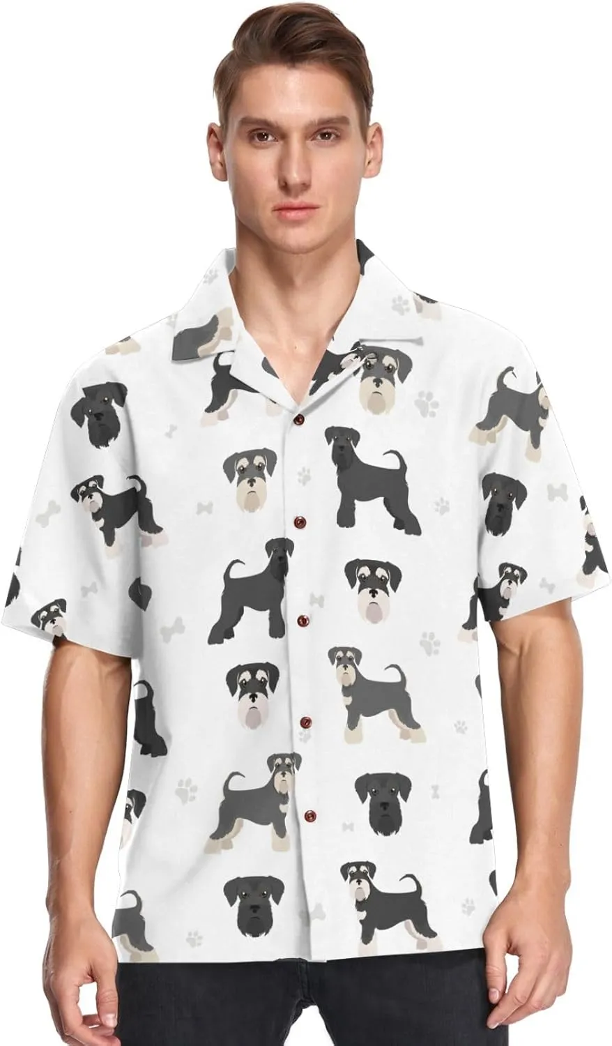 visesunny Stylish Men's Seasonal Hawaiian Print Button Down Short Sleeve Shirt S-XXL