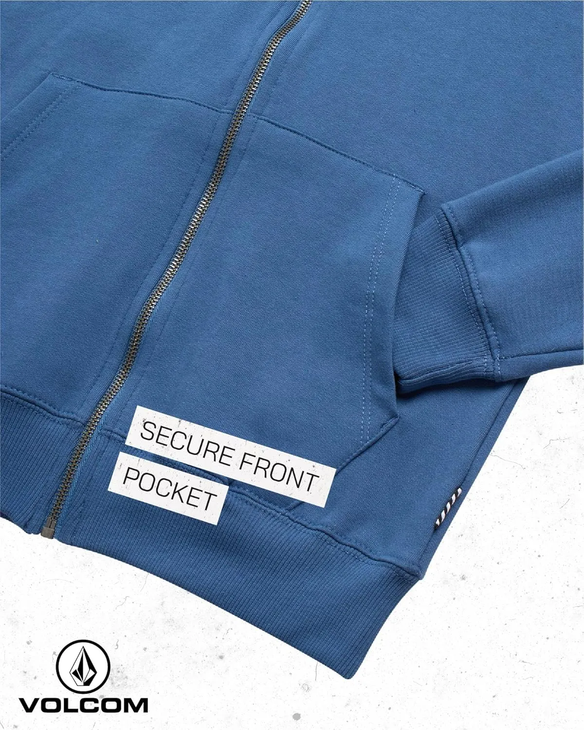 Volcom Boys' Hoodie - Fleece Full Zip Up Hoodie Sweatshirt with Back Graphic - Stylish Hooded Sweatshirt for Boys (8-16)