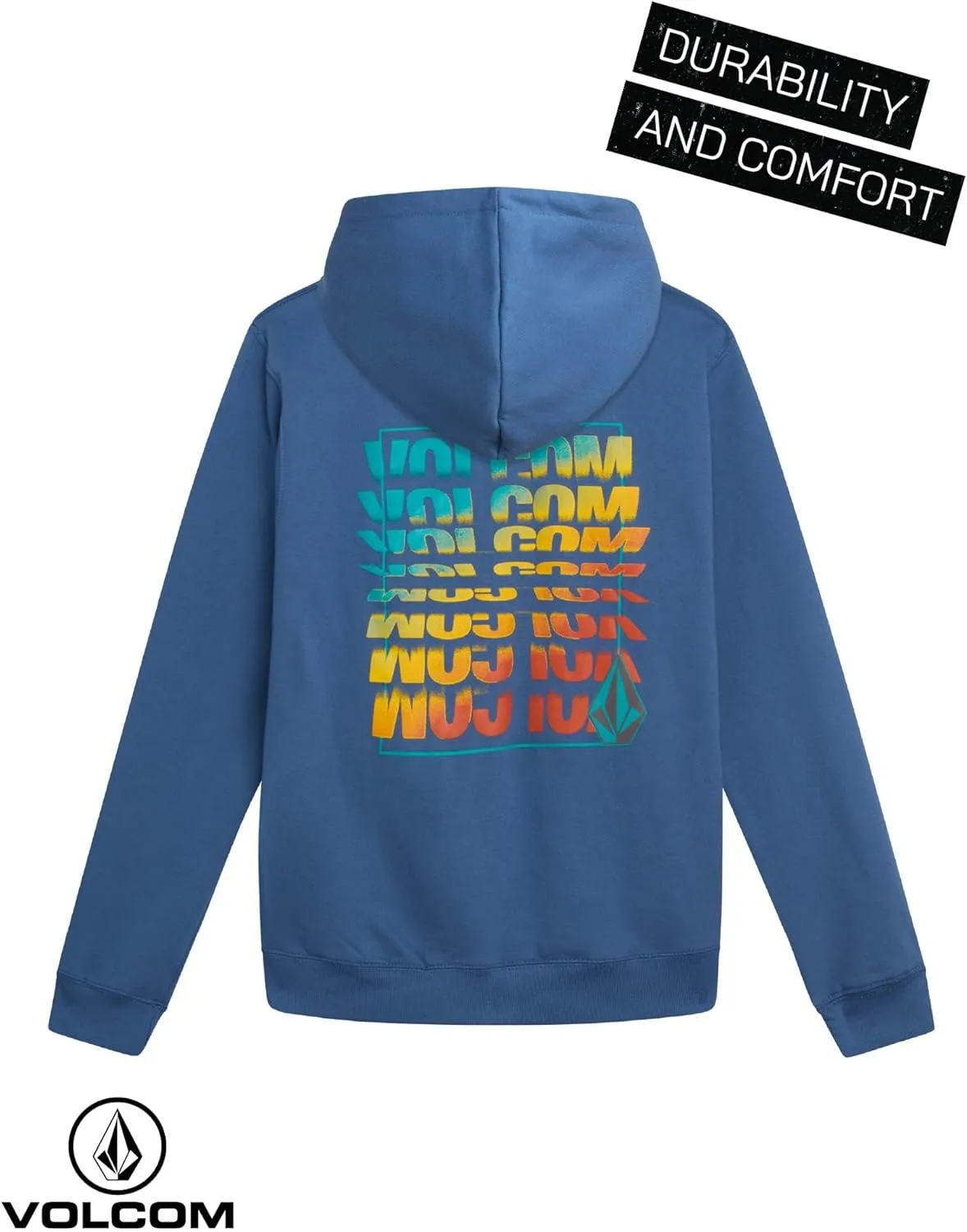 Volcom Boys' Hoodie - Fleece Full Zip Up Hoodie Sweatshirt with Back Graphic - Stylish Hooded Sweatshirt for Boys (8-16)