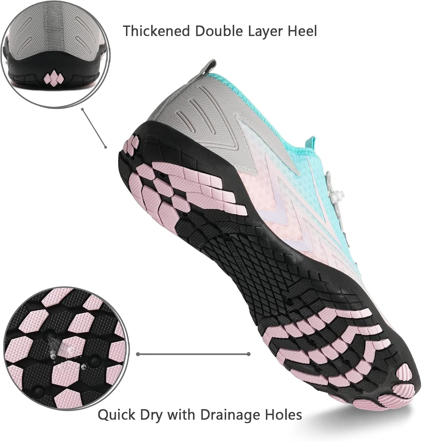 Water Shoes Mens Womens Beach Swim Shoes Quick-Dry Aqua Socks Pool Shoes for Surf Yoga Water Aerobics