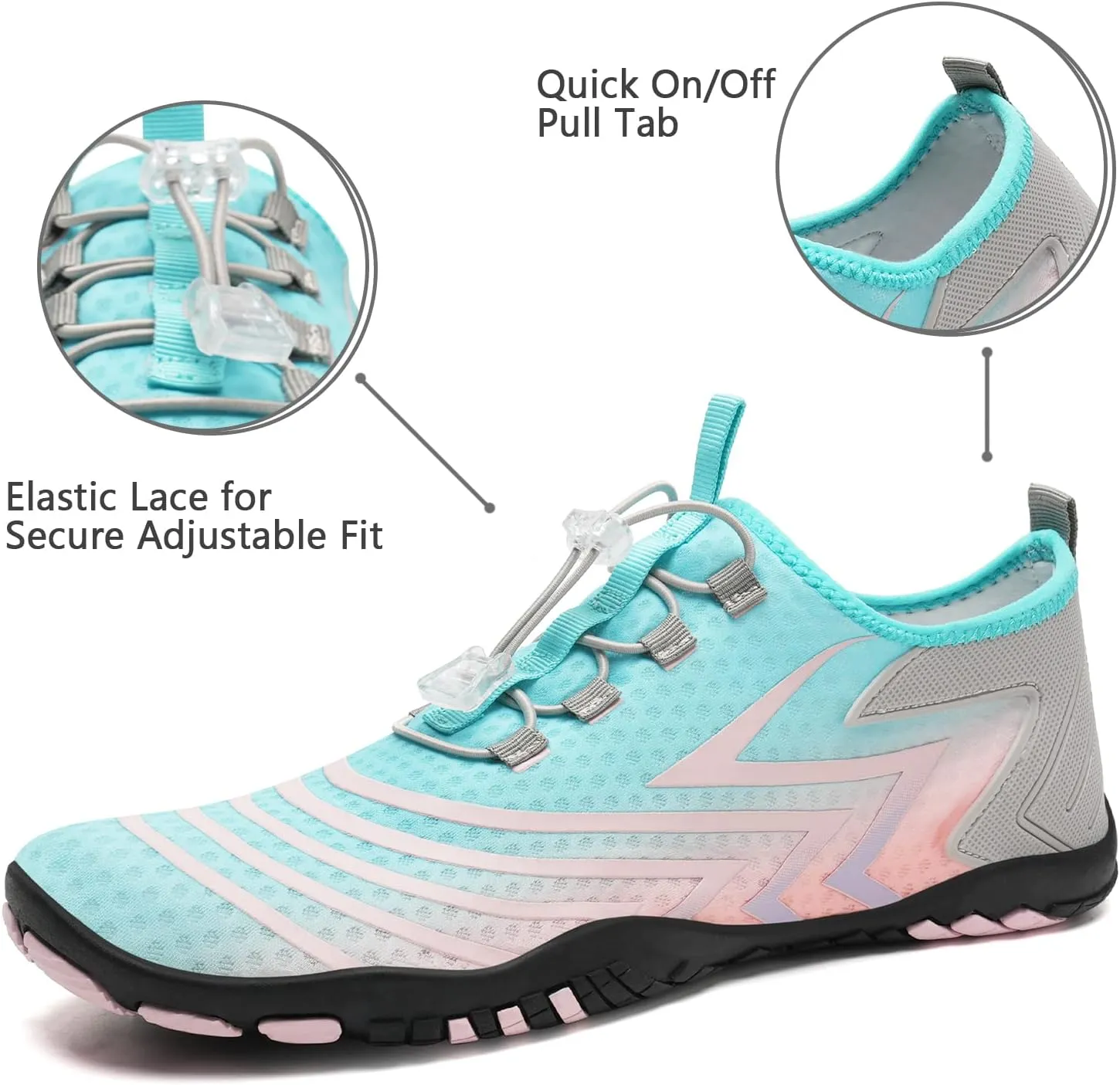 Water Shoes Mens Womens Beach Swim Shoes Quick-Dry Aqua Socks Pool Shoes for Surf Yoga Water Aerobics