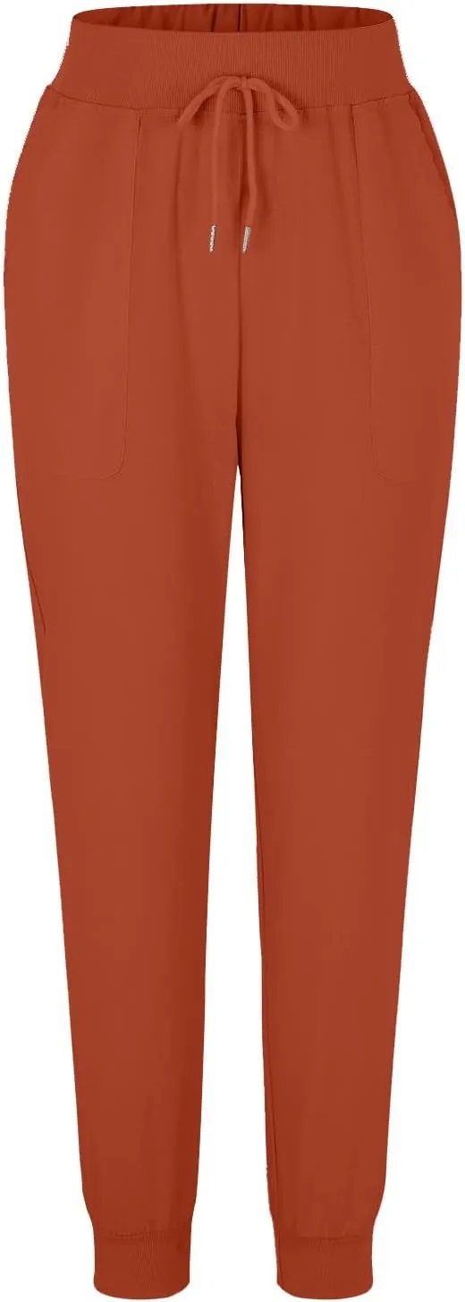 Wide Leg Casual Linen Pants for Women, Solid Color Cropped Capris Trouser with Pockets Comfort Yoga Soft Lounge Trousers