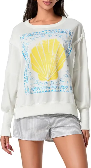 Women Cute Oversized Graphic Sweatshirt Y2k Crewneck Pullover Long Sleeve Sweater Vintage Star Striped Streetwear