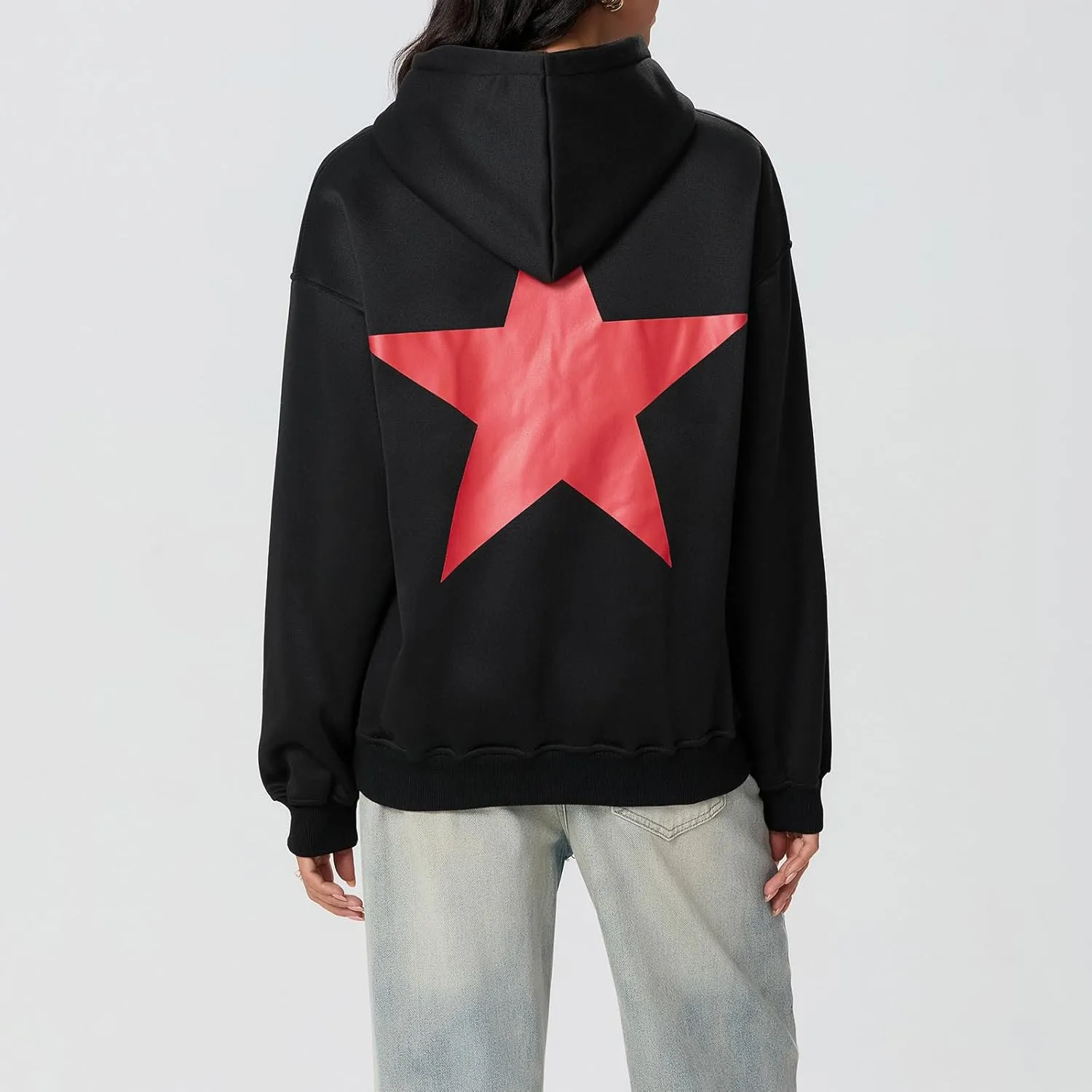 Women Cute Oversized Hoodies Y2k Graphic Embroidered Top Teen Girl Preppy Loose Fit Flower Fall Sweatshirt Streetwear
