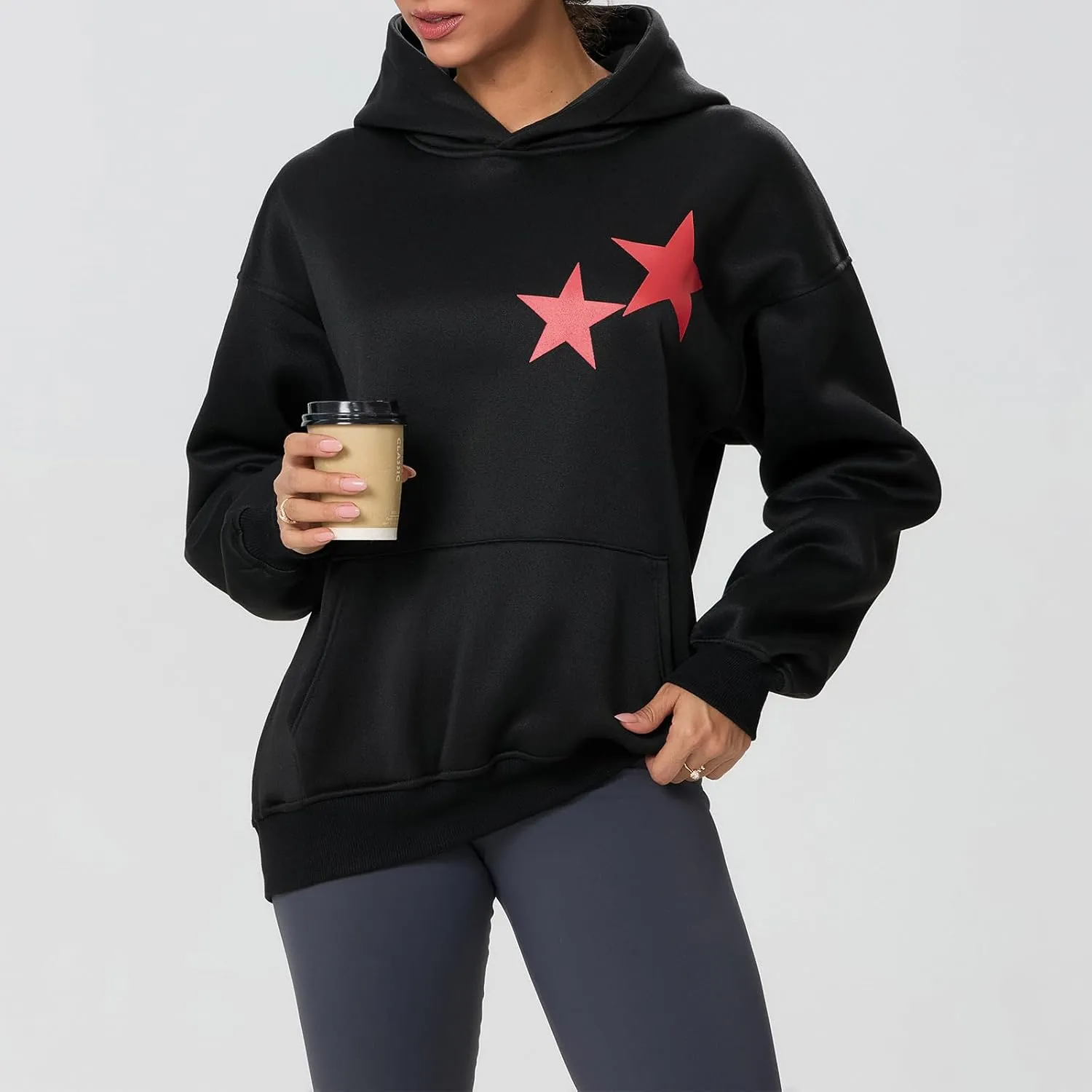 Women Cute Oversized Hoodies Y2k Graphic Embroidered Top Teen Girl Preppy Loose Fit Flower Fall Sweatshirt Streetwear