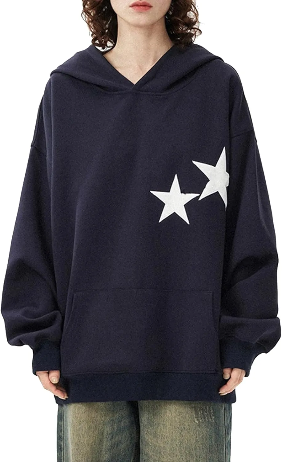 Women Cute Oversized Hoodies Y2k Graphic Embroidered Top Teen Girl Preppy Loose Fit Flower Fall Sweatshirt Streetwear