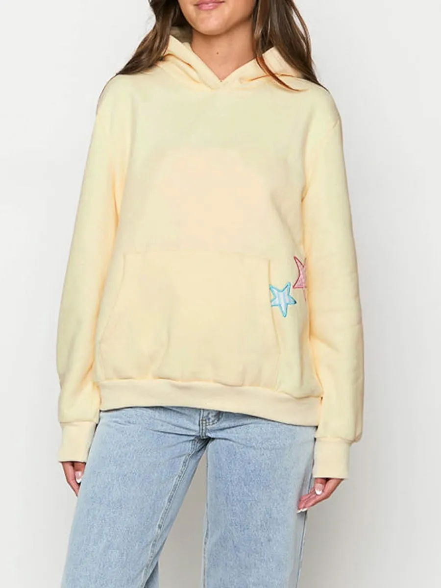 Women Cute Oversized Hoodies Y2k Graphic Embroidered Top Teen Girl Preppy Loose Fit Flower Fall Sweatshirt Streetwear