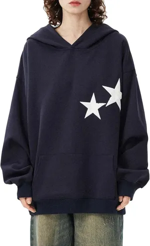 Women Cute Oversized Hoodies Y2k Graphic Embroidered Top Teen Girl Preppy Loose Fit Flower Fall Sweatshirt Streetwear
