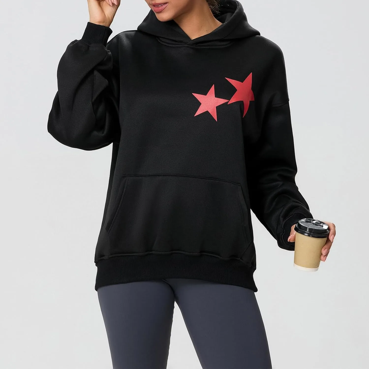 Women Cute Oversized Hoodies Y2k Graphic Embroidered Top Teen Girl Preppy Loose Fit Flower Fall Sweatshirt Streetwear