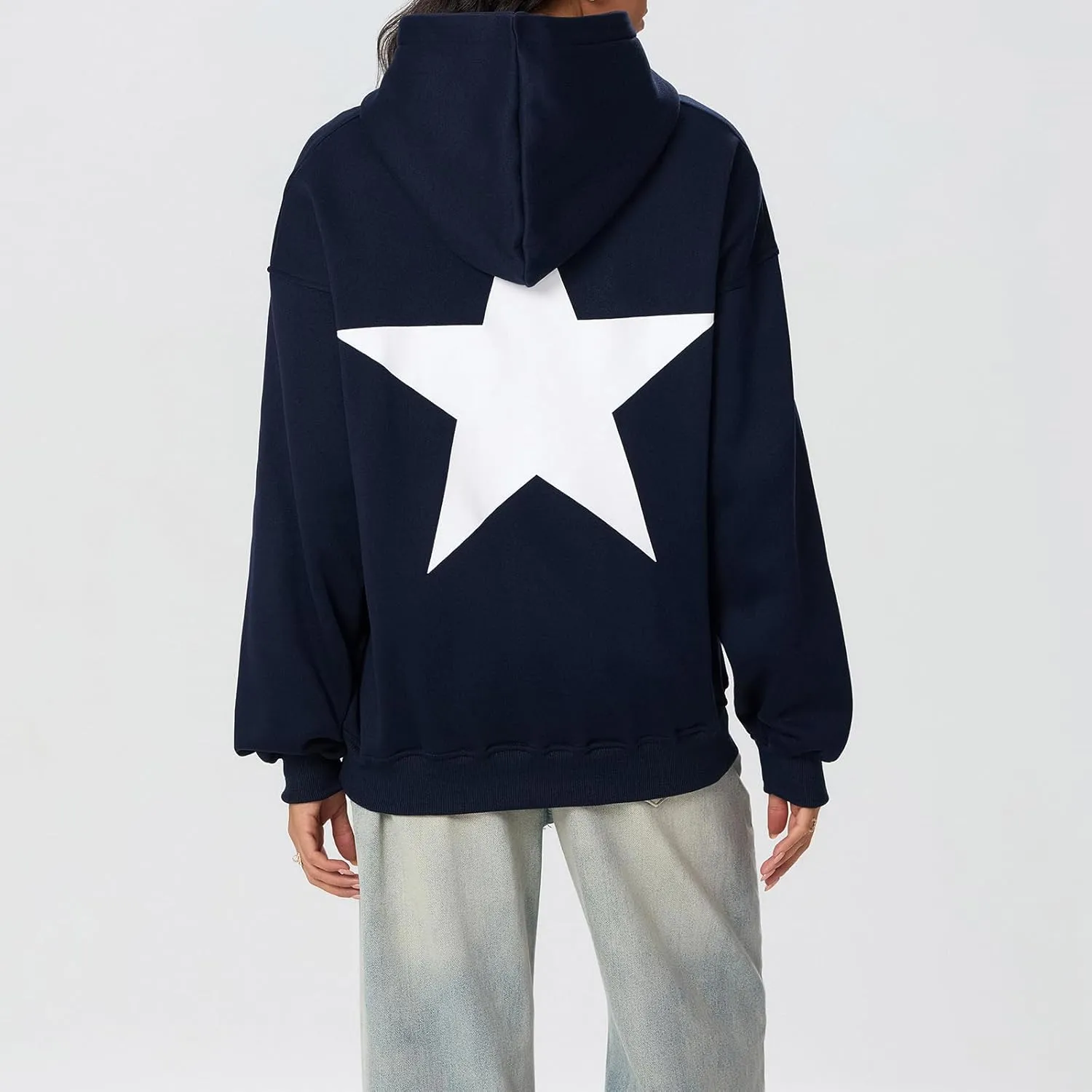 Women Cute Oversized Hoodies Y2k Graphic Embroidered Top Teen Girl Preppy Loose Fit Flower Fall Sweatshirt Streetwear
