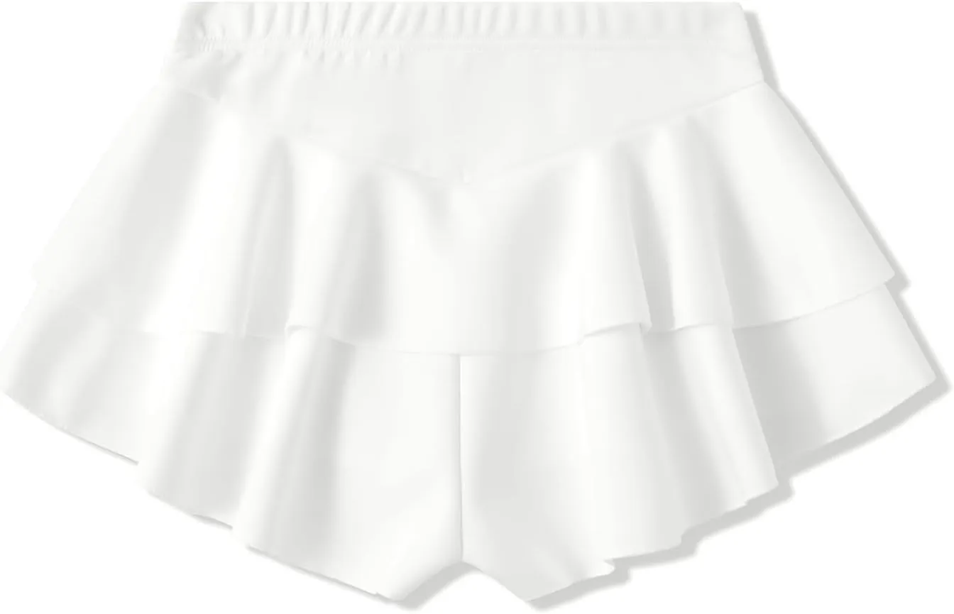 Women Ruffle Booty Shorts Flowy Butterfly Rave Cheeky Skorts