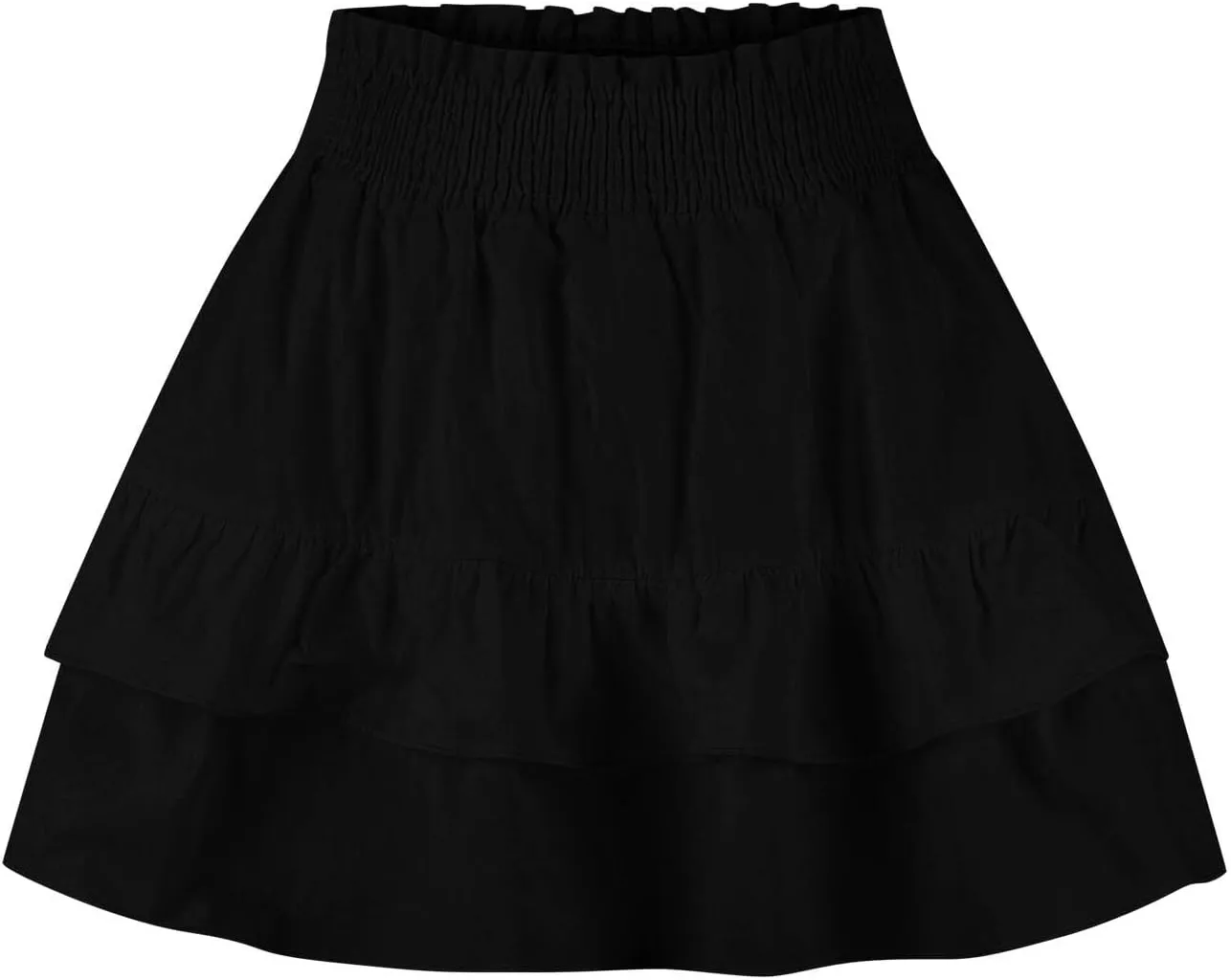 Women Ruffle Mini Skirts Smocked Waist Pleated Tiered Ruffle Hem Short Skirt Summer Casual Half Dress 2025 New