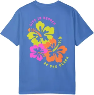 Women Teen Girls Oversized Tee Shirts Y2K Vintage Floral Graphic Print Baggy T Aesthetic Coastal Summer Tops Beachwear