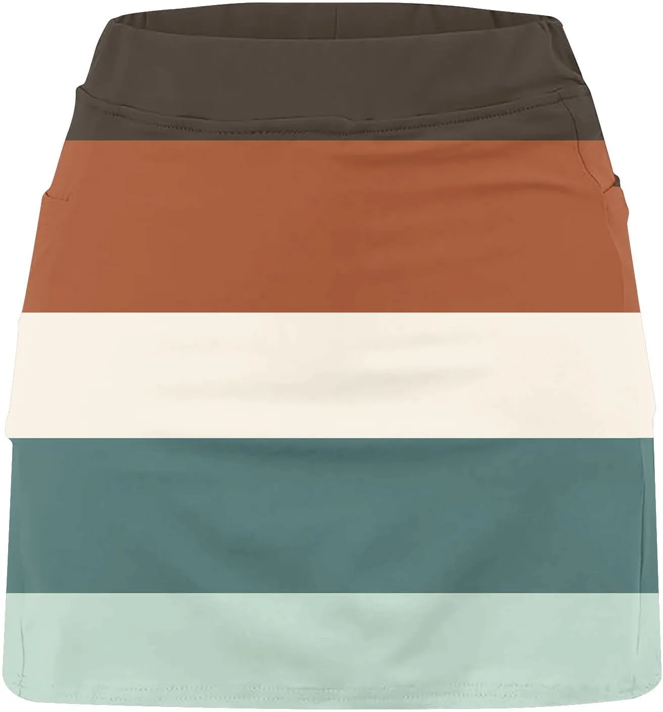 Women's Athletic Skorts Trendy High Waist Color Block Golf Skirt with Built-in Shorts Summer Running Skirts Pants