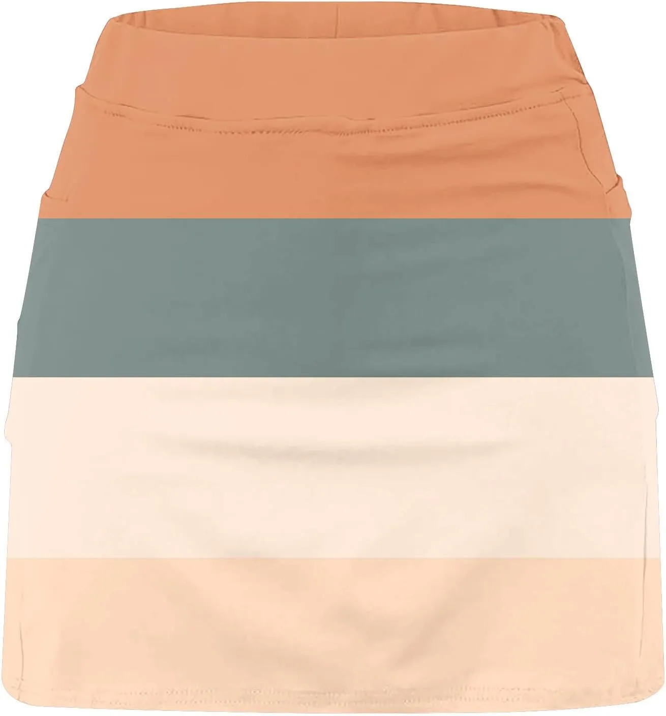 Women's Athletic Skorts Trendy High Waist Color Block Golf Skirt with Built-in Shorts Summer Running Skirts Pants
