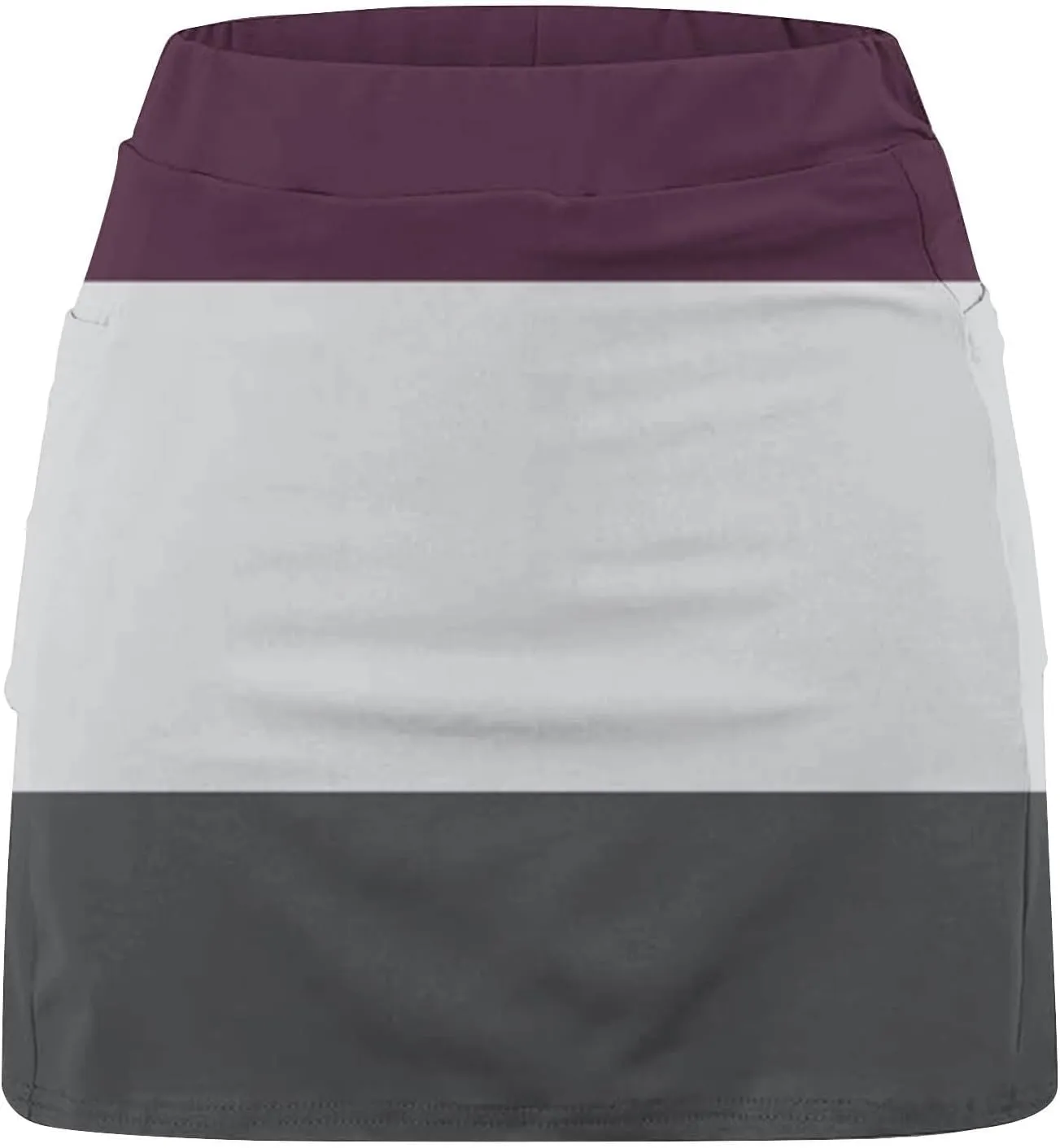 Women's Athletic Skorts Trendy High Waist Color Block Golf Skirt with Built-in Shorts Summer Running Skirts Pants