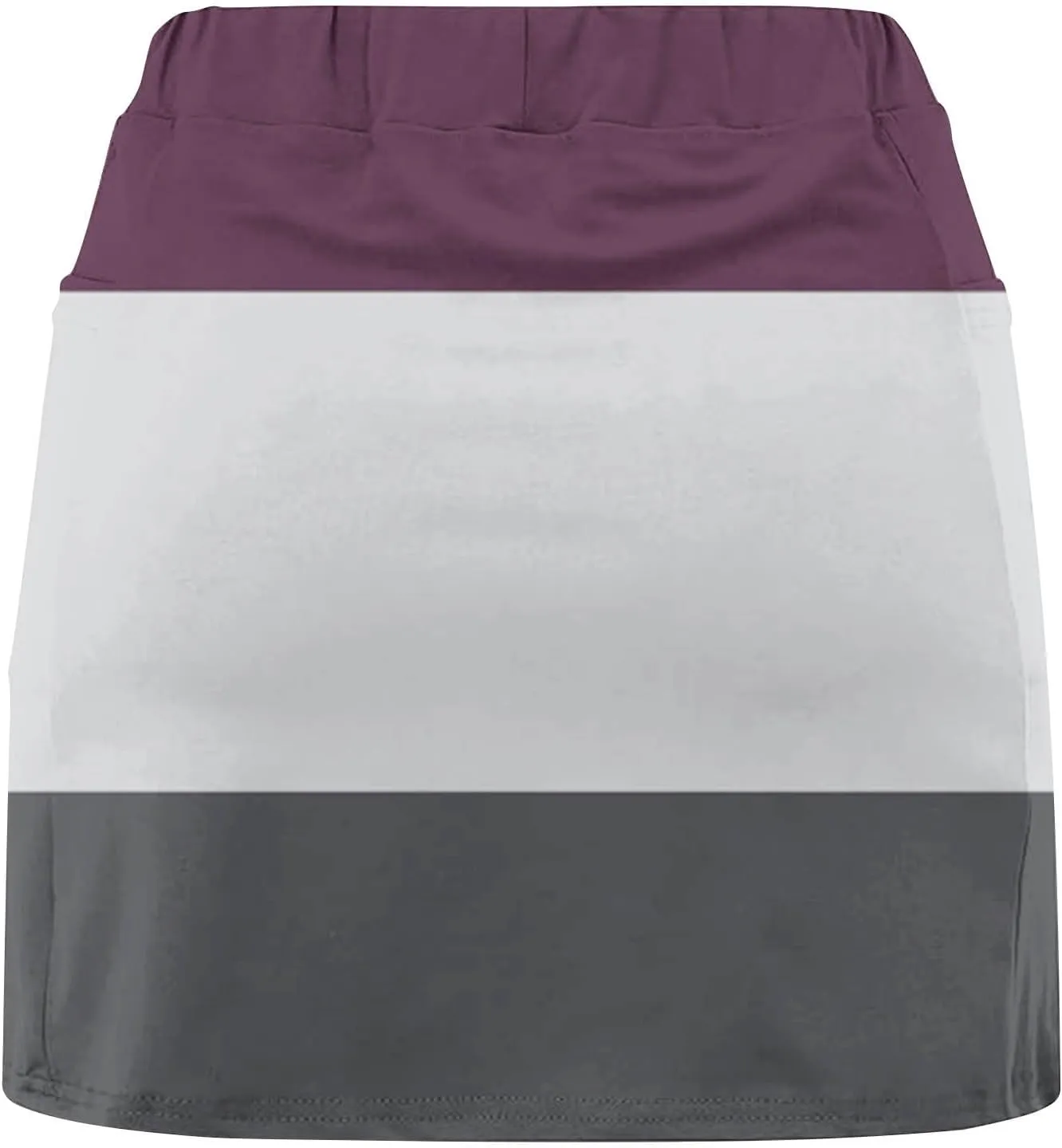 Women's Athletic Skorts Trendy High Waist Color Block Golf Skirt with Built-in Shorts Summer Running Skirts Pants