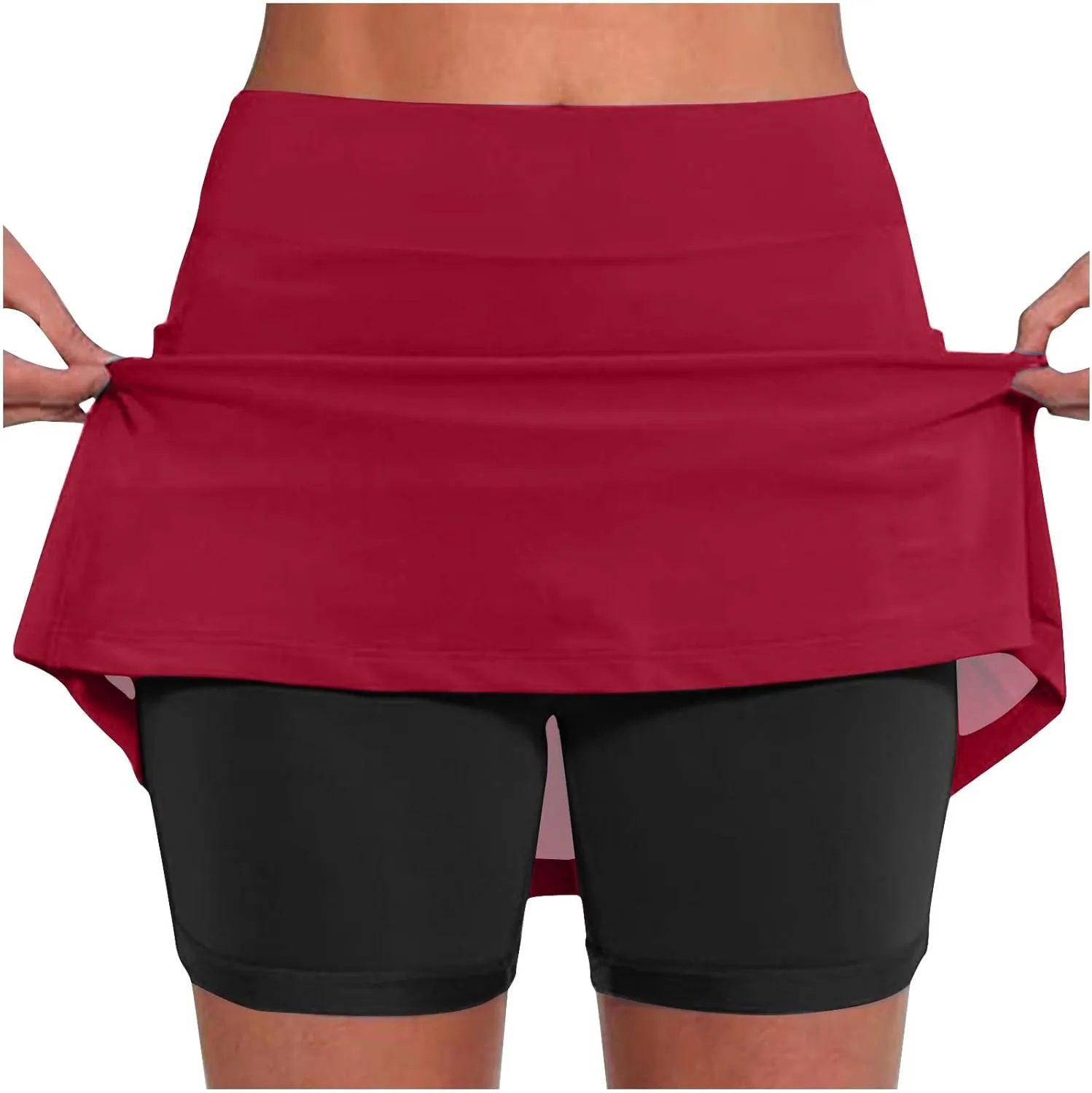 Women's Golf Skorts Color Block Skirt with Built-in Shorts Summer Tennis Athletic Skort Vacation Running Clothes 2025